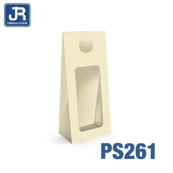 CAIXA POUCHE COM VISOR 9X5,5X20CM MARFIM UN JR EMBALAGENS