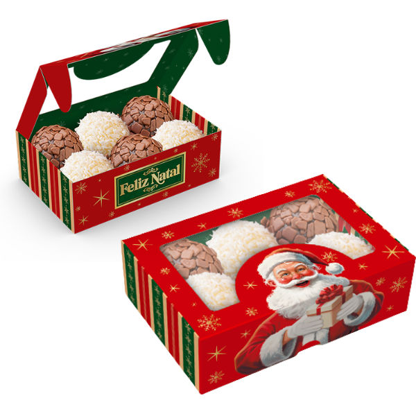 CAIXA PRACTICE COM VISOR 6 DOCES FELIZ NATAL UN IDEIA