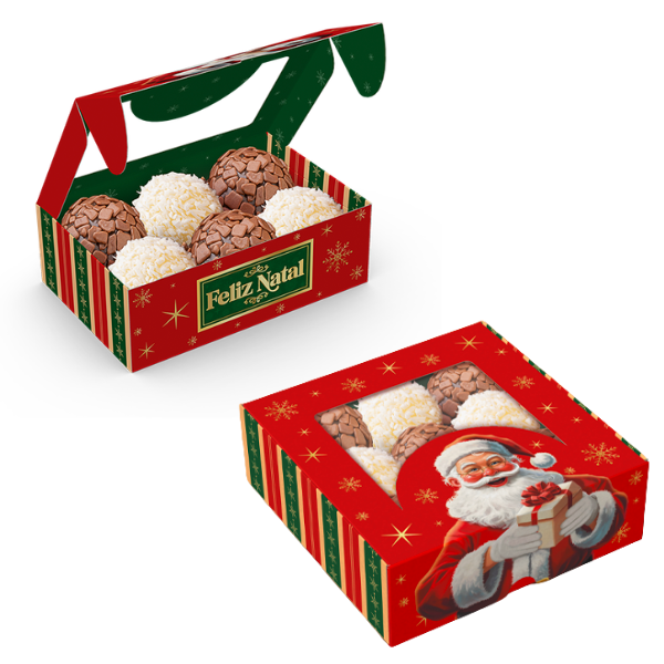 CAIXA PRACTICE COM VISOR 9 DOCES FELIZ NATAL UN IDEIA