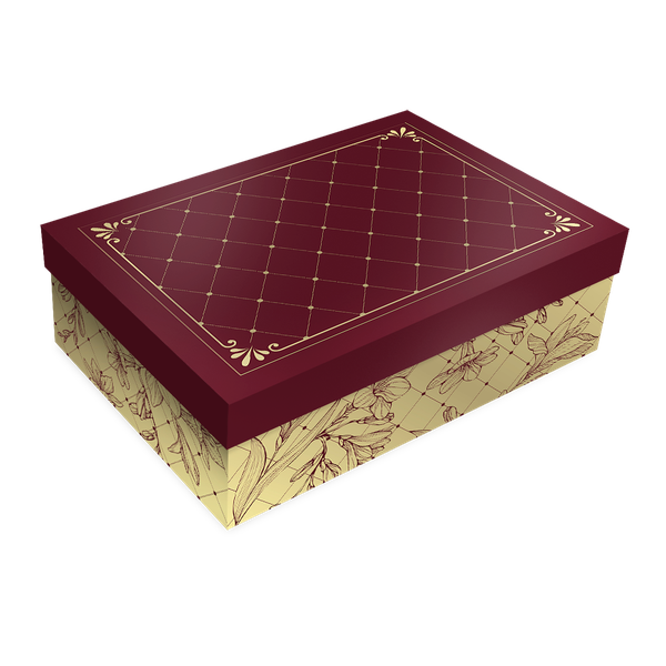 CAIXA PRESENTE COM TAMPA 27X10X21CM MARSALA ROYAL UN REGINA