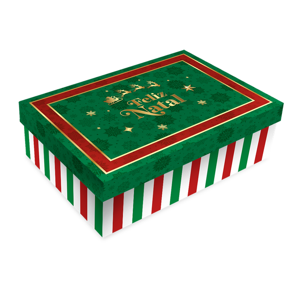 CAIXA PRESENTE COM TAMPA 27X21X10CM NATAL UN REGINA