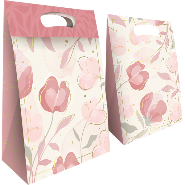 CAIXA PRESENTE ENVELOPE 22X9X32CM ROSE ELEGANCE UN REGINA
