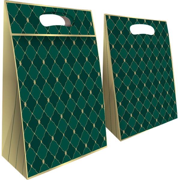 CAIXA PRESENTE ENVELOPE 22X9X32CM VERDE ROYAL UN REGINA