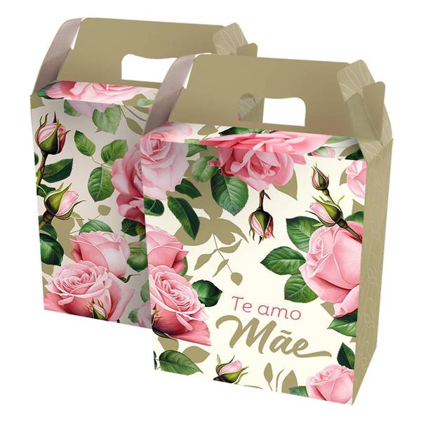 CAIXA PRESENTE MALETA 21X7,5X31CM DIA DAS MAES UN REGINA