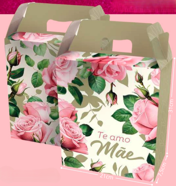 CAIXA PRESENTE MALETA 21X7,5X31CM DIA DAS MAES UN REGINA