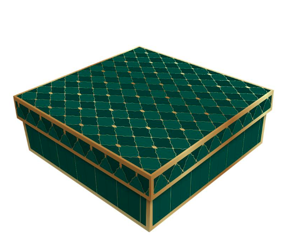 CAIXA PRESENTE QUADRADA COM TAMPA 17X17X5CM ROYAL VERDE UN REGINA
