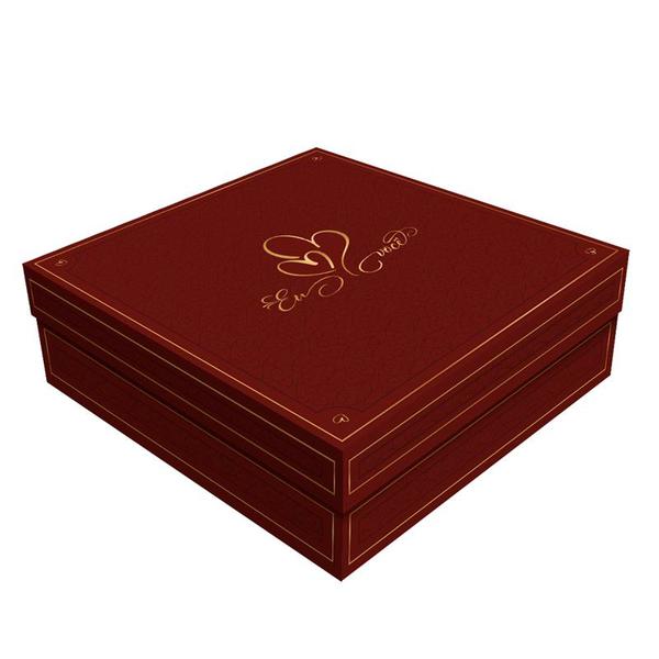 CAIXA PRESENTE QUADRADA COM TAMPA 17X17X5CM TOQUE DE AMOR UN REGINA