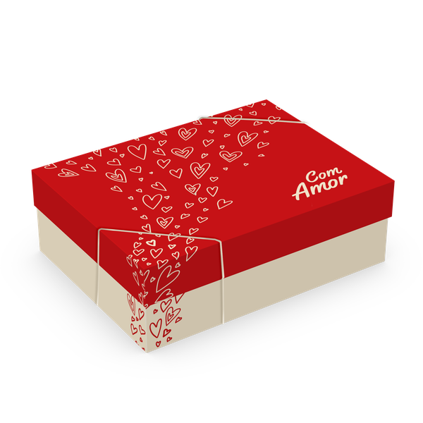 CAIXA PRESENTE QUADRADA COM TAMPA ELASTICO P SUSPIROS DE AMOR UN IDEIA