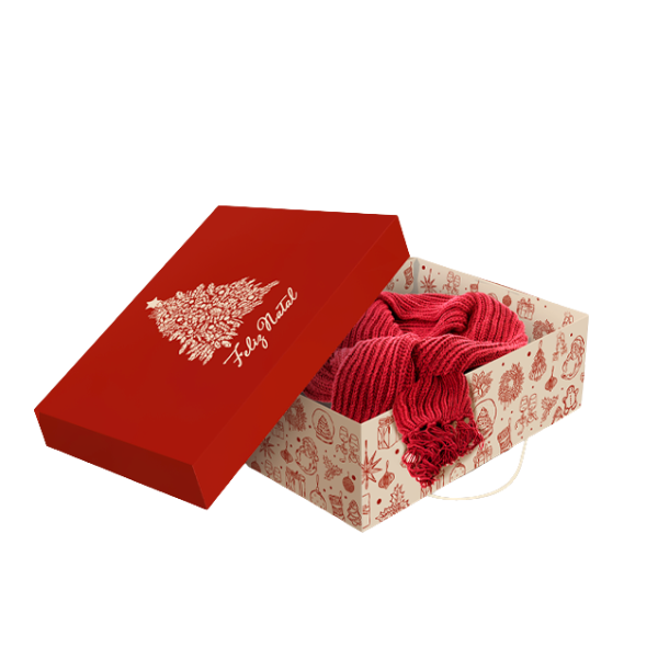 CAIXA PRESENTE RETANGULAR C/ ELAST P PRESENTE DE NATAL UN IDEIA