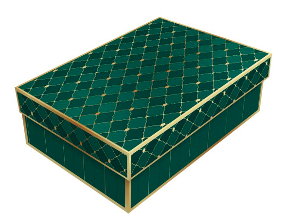 CAIXA PRESENTE RETANGULAR COM TAMPA 20X15X75CM ROYAL VERDE UN REGINA