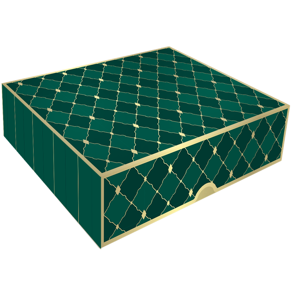CAIXA PRESENTE TAMPA/FUNDO 25X7X21CM VERDE ROYAL UN REGINA