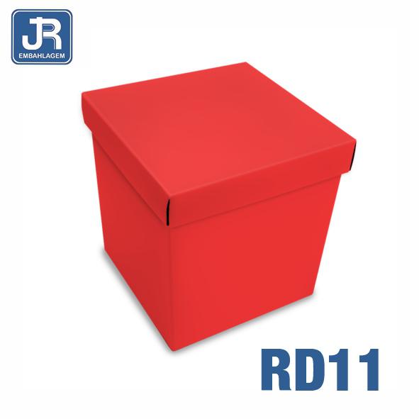 CAIXA QUADRADA 17,5X17,5X5CM VERMELHO UN JR EMBALAGENS