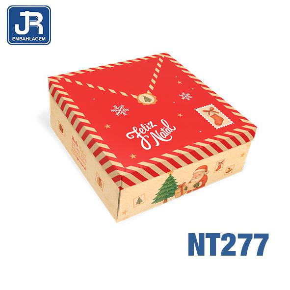 CAIXA QUADRADA 21X21X8,5CM QUERIDO NOEL UN JR EMBALAGENS