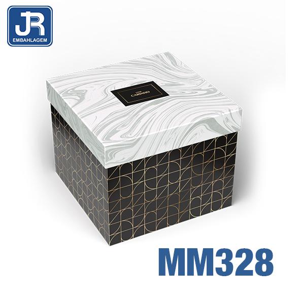 CAIXA QUADRADA ALTA 22X22X18CM NOIR UN JR EMBALAGENS