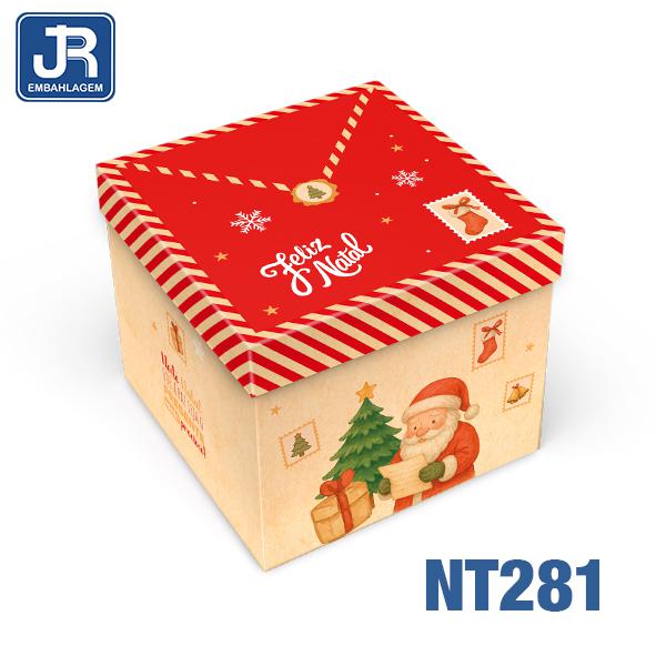 CAIXA QUADRADA ALTA 22X22X18CM QUERIDO NOEL UN JR EMBALAGENS
