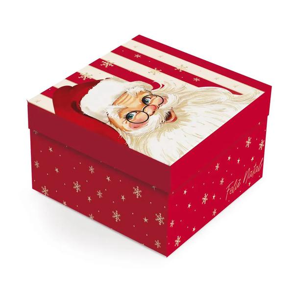 CAIXA QUADRADA CHARM NATALINO 20X20X10CM P CROMUS