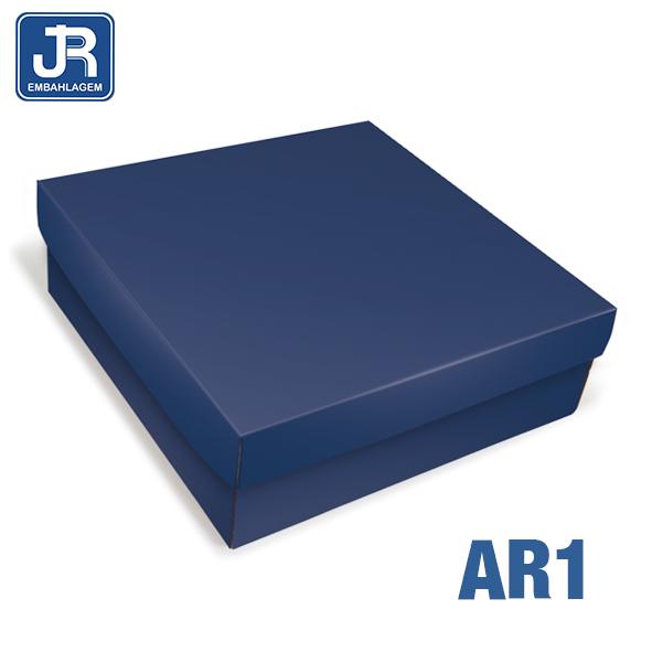 CAIXA QUADRADA MEDIA 27X27X9CM AZUL ROYAL UN JR EMBALAGENS