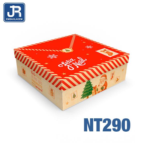 CAIXA QUADRADA MEDIA 27X27X9CM QUERIDO NOEL UN JR EMBALAGENS