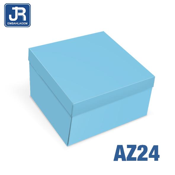 CAIXA QUADRADA PEQUENA 14X14X8CM AZUL BEBE UN JR EMBALAGENS