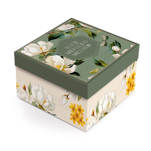 CAIXA QUADRADA VALENTINA P 20X20X10CM  UN CROMUS