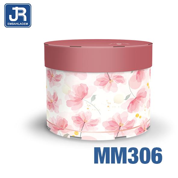 CAIXA REDONDA M 19,5X19,5X15CM FLORAL UN JR EMBALAGENS
