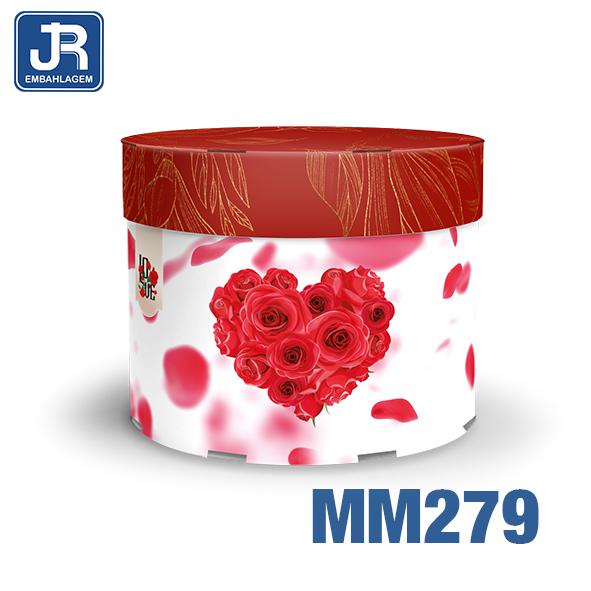 CAIXA REDONDA M 19,5X19,5X15CM PETALAS UN JR EMBALAGENS
