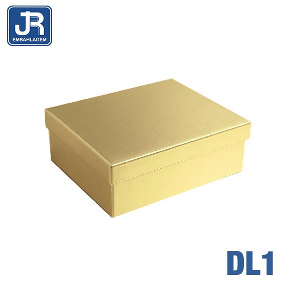 CAIXA RETANGULAR 18X13X5CM DOURADO LAMINADO UN JR EMBALAGENS
