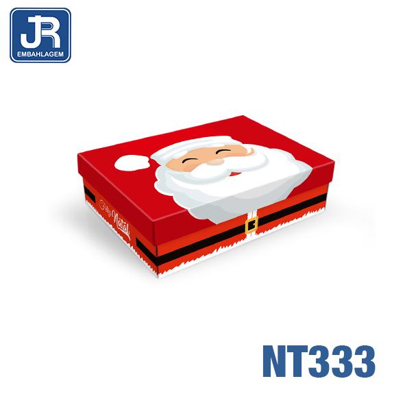 CAIXA RETANGULAR 18X13X5CM PAPAI NOEL UN JR EMBALAGENS
