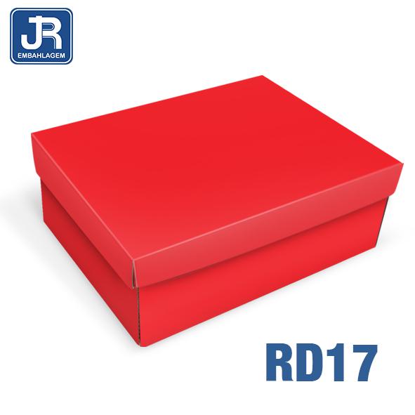 CAIXA RETANGULAR 23X16X9CM VERMELHO UN JR EMBALAGENS
