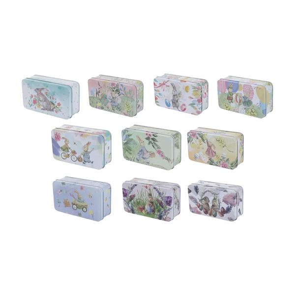 CAIXA RETANGULAR COELHOS VERDE/CLR 4CM UN CROMUS