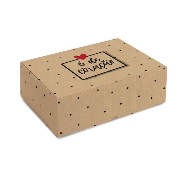 CAIXA RETANGULAR REALCE E DE CORACAO 20X14X7CM P UN CROMUS