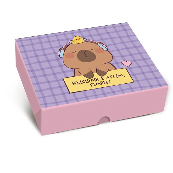 CAIXA RETANGULAR TAMPA NEW CAPIVARA CLUB 25X20X5CM M UN CROMUS