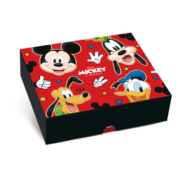CAIXA RETANGULAR TAMPA NEW MICKEY STICKERS 17X13,5X4,5CM P UN CROMUS