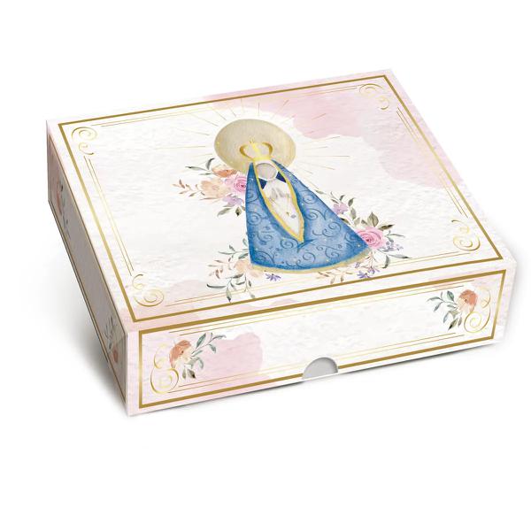 CAIXA RETANGULAR TAMPA NEW NOSSA SENHORA 25X20X5CM M UN CROMUS