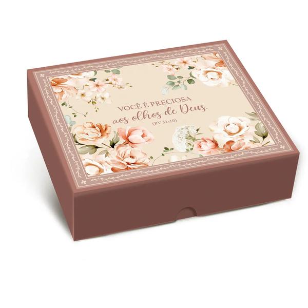 CAIXA RETANULAR TAMPA FUNDO NEW PALAVRA VIVA 25X20X5CM M UN CROMUS