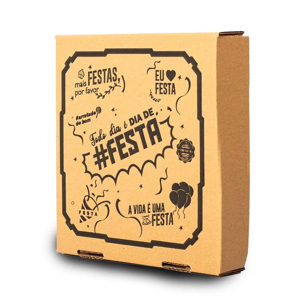 CAIXA SALGADO N30 PARDO FESTA 30X30X4CM UN VINCO