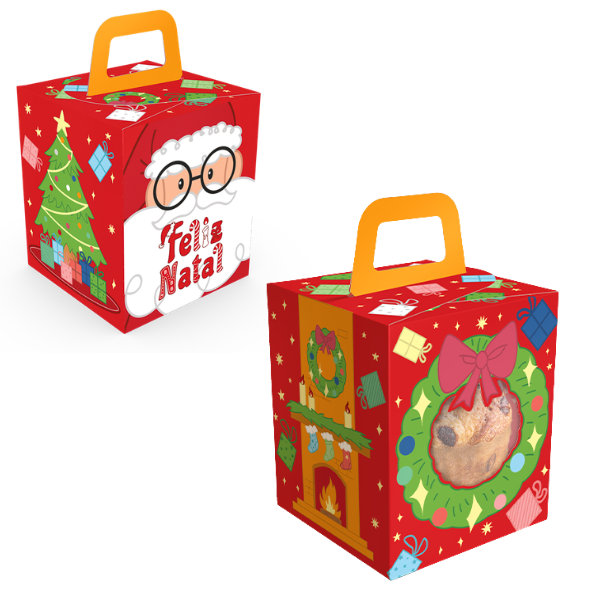 CAIXA SOFT COM VISOR PANETONE NATAL DIVERTIDO UN IDEIA
