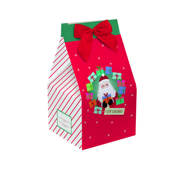 CAIXA TRAPEZIO PANETONE PRESENTES 14X14X22,5 UN CROMUS