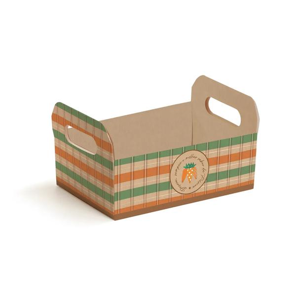 CAIXOTE DE CARTAO G PASCOA 25X19X10CM KRAFT CENOURA  UN CROMUS