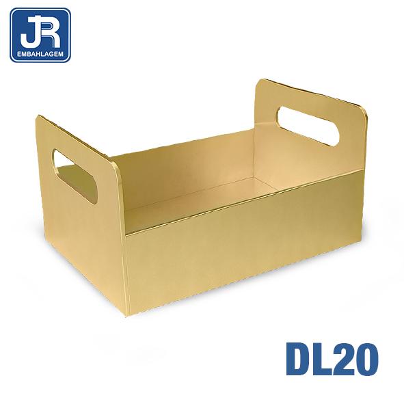 CAIXOTE G 25X18,5X9,5CM DOURADO LAMINADO UN JR EMBALAGENS