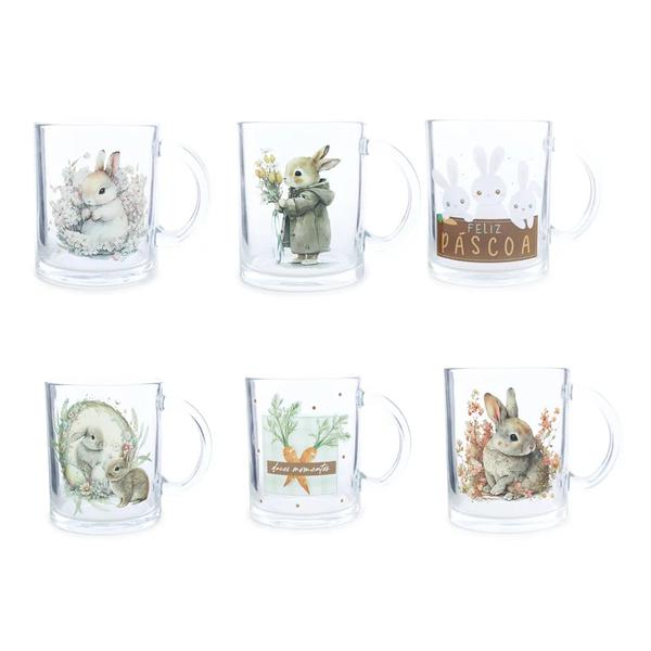 CANECA DECORATIVA C/COELHOS E CENOURAS SORTIDO UN CROMUS