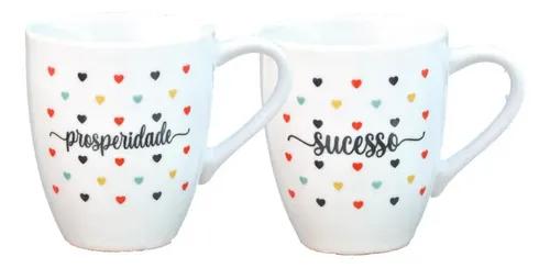 CANECA PORCELANA GLAMOUR 260ML DECORADA CORACAO UN