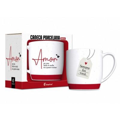 CANECA PORCELANA URBAN 300ML AMOR AO SEU LADO UN