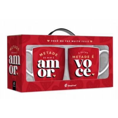 CANECA PORCELANA URBAN C/2UN 300ML METADE DE MIM E VOCÊ UN