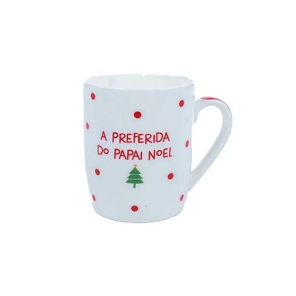 CANECA PREFERIDO DO NOEL BCO/VRD/VRM 440ML CROMUS