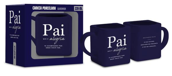 CANECA QUADRADA 220ML PAI QUE ALEGRIA UN