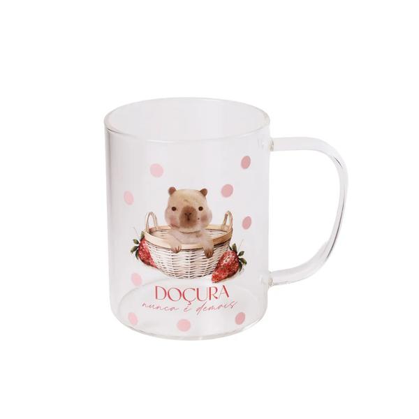 CANECA VIDRO CAPIVARA MORANGOS VRM UN CROMUS
