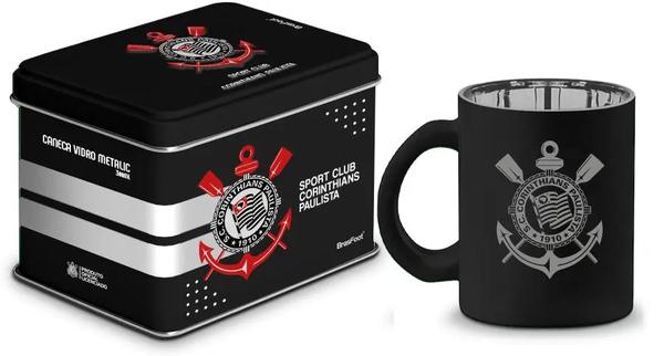 CANECA VIDRO DIAMOND METALIC LATA TIMES 300ML CORINTHIANS UN