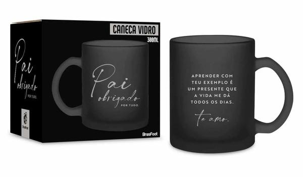 CANECA VIDRO DIAMOND PAI OBRIGADO UN