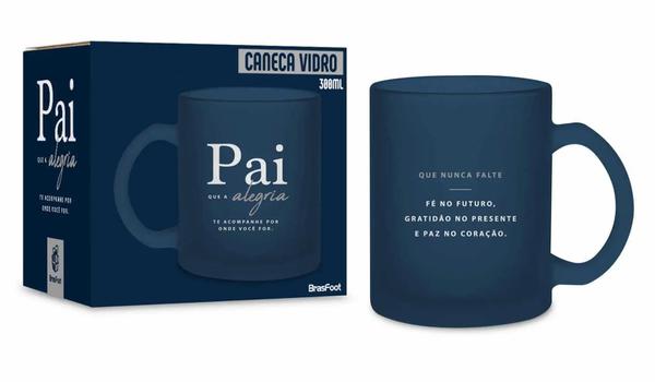 CANECA VIDRO DIAMOND PAI QUE ALEGRIA UN